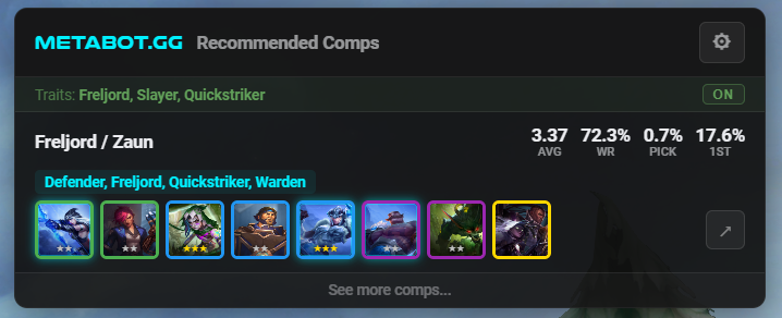 Recommended Comps