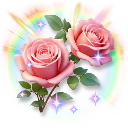 Symbol des Gegenstands Riesige bunte funkelnde Rose in Aniimo