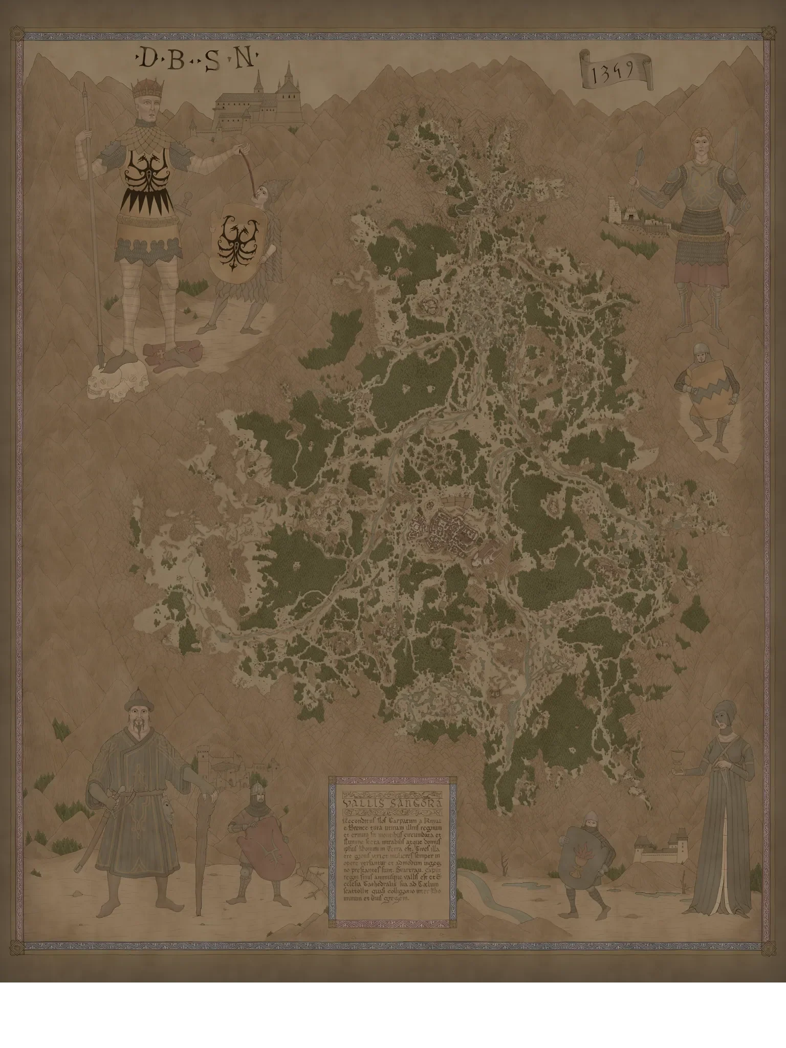 Mapa del mundo de Vale Sangora con todas las ubicaciones registradas de Atuendo de noche