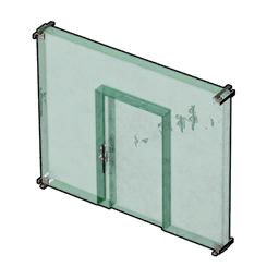 Muro con puerta de cristal icon